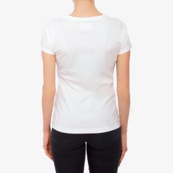 美女背部白色T恤黑色裤子女性背部高清图片