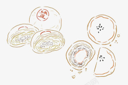 酥皮月饼手绘中秋酥皮月饼高清图片