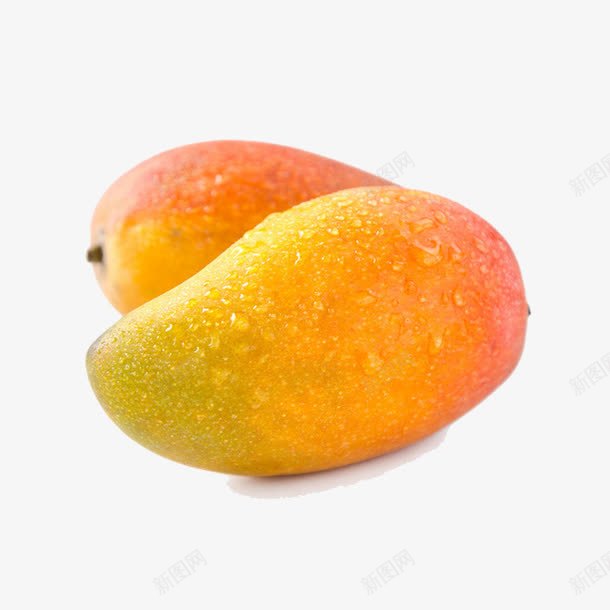 热带水果png免抠素材_新图网 https://ixintu.com 两个 水滴 芒果 黄色果肉