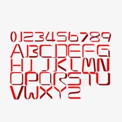 涓嬮洦鏁堟灉红色彩带字母和数字高清图片