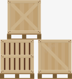 木箱堆叠卡通包装海报