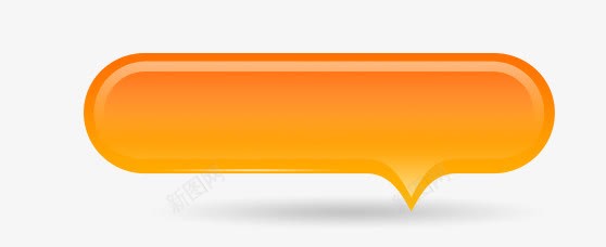 橙色立体质感对话框按钮png免抠素材_新图网 https://ixintu.com 字幕条 字幕框 字母装饰条 对话框 按钮 橙色 立体 质感