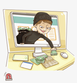 看电脑的小偷黑衣服的小偷高清图片