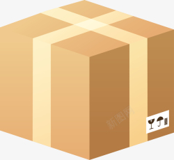 快递包装箱贴着标签的快递盒子矢量图高清图片