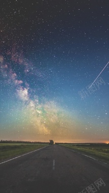 夜景星空公路H5背景背景