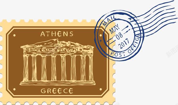 希腊纪念邮票png免抠素材_新图网 https://ixintu.com 国际旅游 希腊邮票 旅游纪念邮票 纪念邮票 邮戳 邮票模板