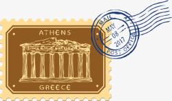 纪念邮戳希腊纪念邮票高清图片