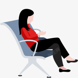 椅子上的女人坐在椅子上等待的女人高清图片