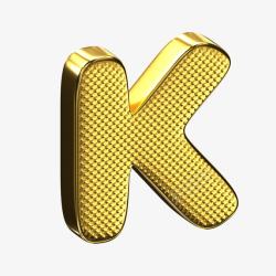 立体金属字母背景图片金色金属质感立体艺术字母K高清图片