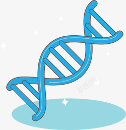 双螺旋基因链蓝色DNA线条高清图片