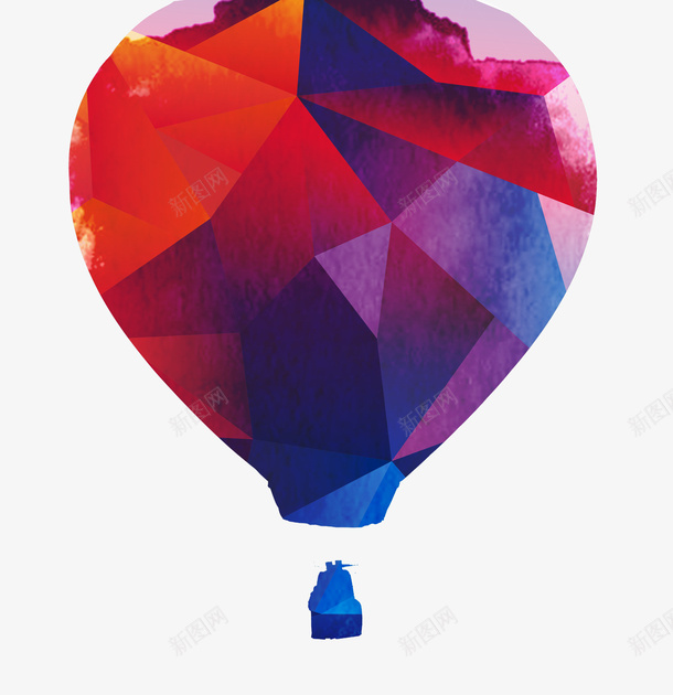 创意几何热气球psd免抠素材_新图网 https://ixintu.com 几何 创意 彩色 热气球