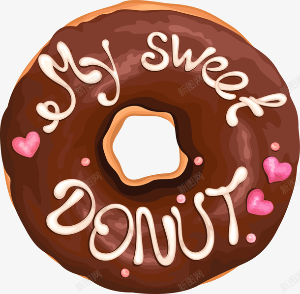 咖啡色字母甜甜圈png免抠素材_新图网 https://ixintu.com 免抠PNG 咖啡色 字母 巧克力 爱心 甜甜圈 装饰图案