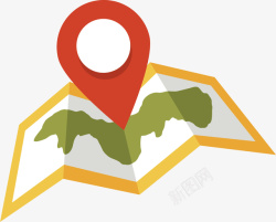 纸张圆圈被定位的地图矢量图图标高清图片