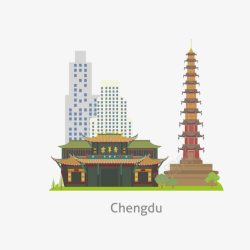 中国建筑剪影中国成都建筑高清图片