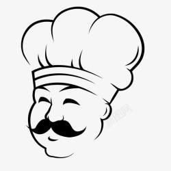 白胡子手绘人物职业厨师头像高清图片
