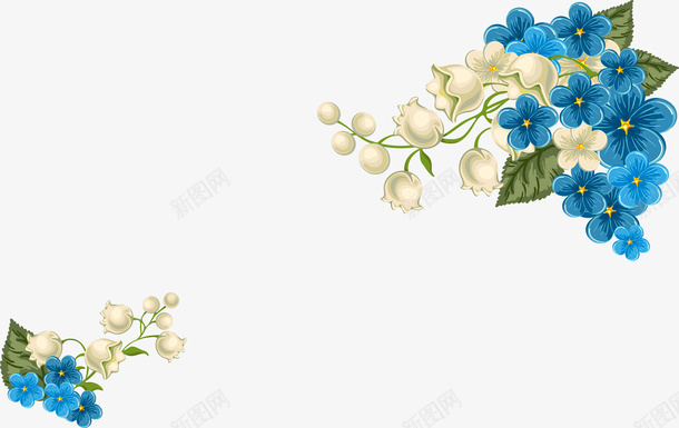 精致花卉邀请函png_新图网 https://ixintu.com 精致花卉 精致花卉邀请函 精致蓝色花卉 蓝色花卉