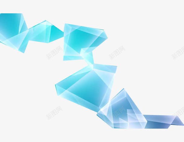 蓝白色几何体png免抠素材_新图网 https://ixintu.com 不规则形 几何体 创意 抽象 白色 蓝色 装饰