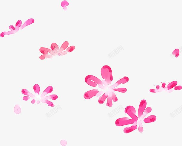 粉色水彩小花装饰png免抠素材_新图网 https://ixintu.com 水彩 粉色 装饰