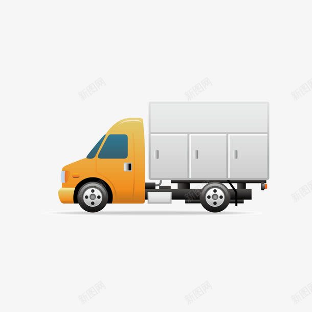 小型集装箱运输车png免抠素材_新图网 https://ixintu.com 卡车 同城配送 物流 运输