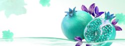 石榴素材模板淘宝石榴草护肤品促销海报高清图片