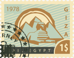 鹦鹉与邮票印章古典黄色邮票高清图片