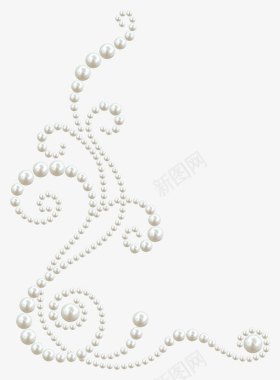 手绘项链项链图标白色珍珠花纹图标