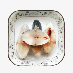 冰鲜鱼野生鲅鱼中段切片素材