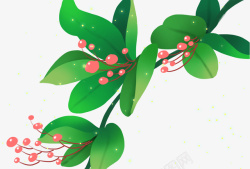 手绘小清新绿植装饰图案素材