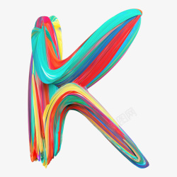 积木字母K彩色丙烯酸颜料画字母数字符号透明K高清图片