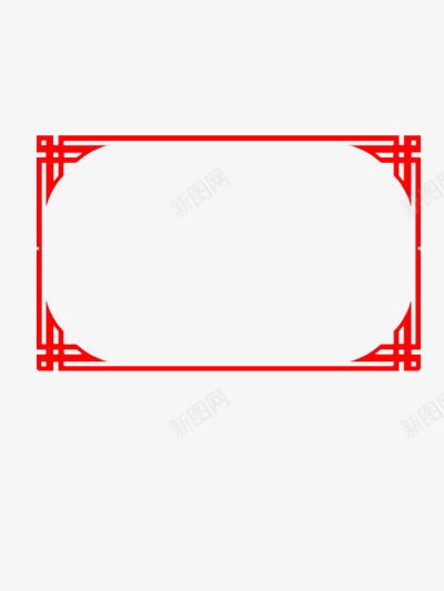 红色边框png免抠素材_新图网 https://ixintu.com 中国红 中国风 红色 线条边框