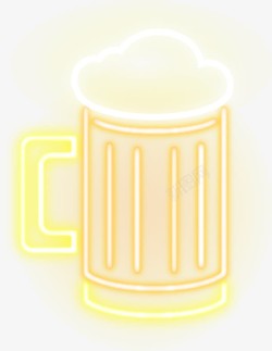 啤酒招牌啤酒图标霓虹线条矢量图高清图片