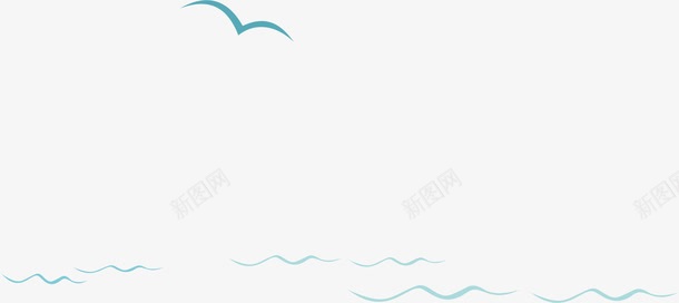 抽象海浪海鸥png免抠素材_新图网 https://ixintu.com AI 海洋 海浪 潮流 线条 蓝色