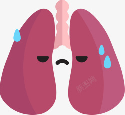 肺部健康卡通紫色负担的肺高清图片