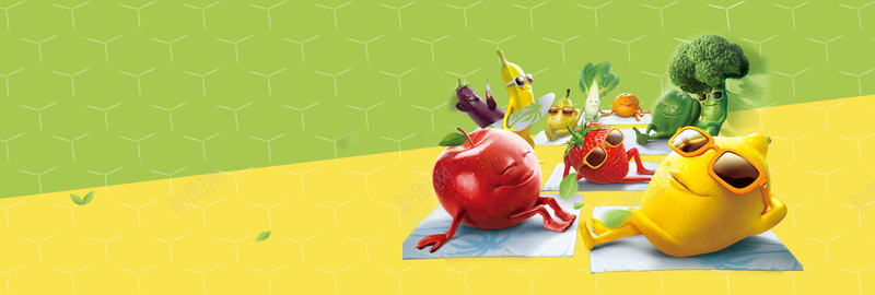 电商淘宝夏季美食夏日生鲜水果促销海报ba背景