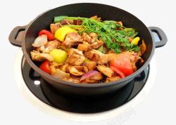大蒜干锅鸭食品餐饮传统美食高清图片