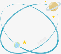 蓝色太阳背景图片蓝色线条星环星系高清图片