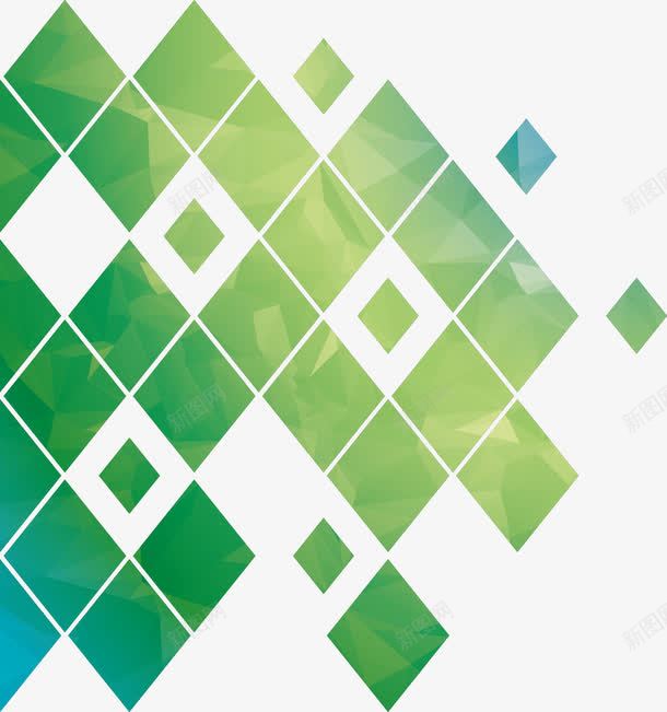 绿色几何装饰png免抠素材_新图网 https://ixintu.com banner背景 几何 方块 绿色 装饰素材