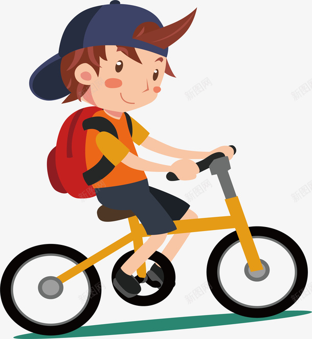 骑车的小男孩png免抠素材_新图网 https://ixintu.com 可爱男孩 矢量png 脚踏车 自行车 骑车出行 骑车男孩