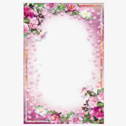 电子相册粉色花朵温馨花卉相框高清图片