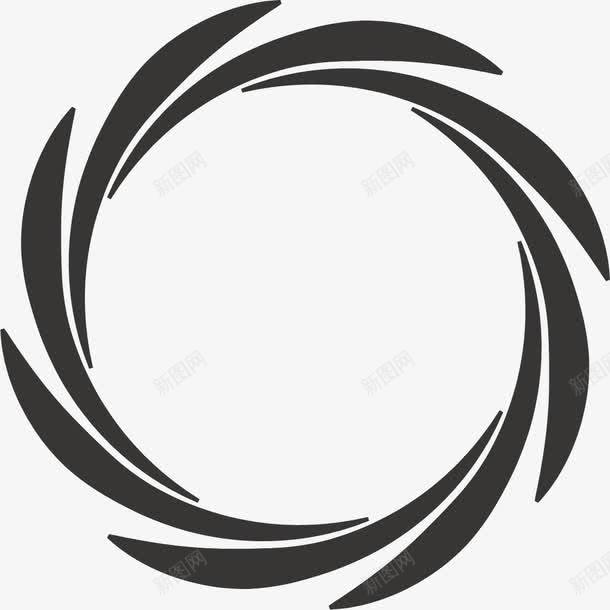旋转的手绘黑色圆环png免抠素材_新图网 https://ixintu.com 不规则几何圆环 不规则圆环 几何形体 圆环 旋转 矢量圆环 黑色圆环