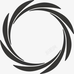 几何形体旋转的手绘黑色圆环高清图片
