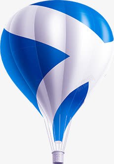 蓝白条纹热气球夏日气球素材