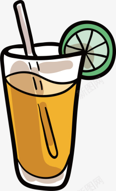 果汁冰沙清凉夏日手绘果汁饮料矢量图图标图标