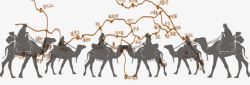 丝绸之路文化丝路商队沿途线路图高清图片