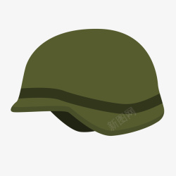 手绘建军节png绿色头盔案矢量图高清图片