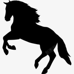 马的轮廓跳跳马的轮廓面对左侧面图标高清图片
