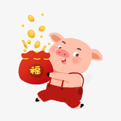 猪的可爱2019卡通猪年恭贺新春高清图片