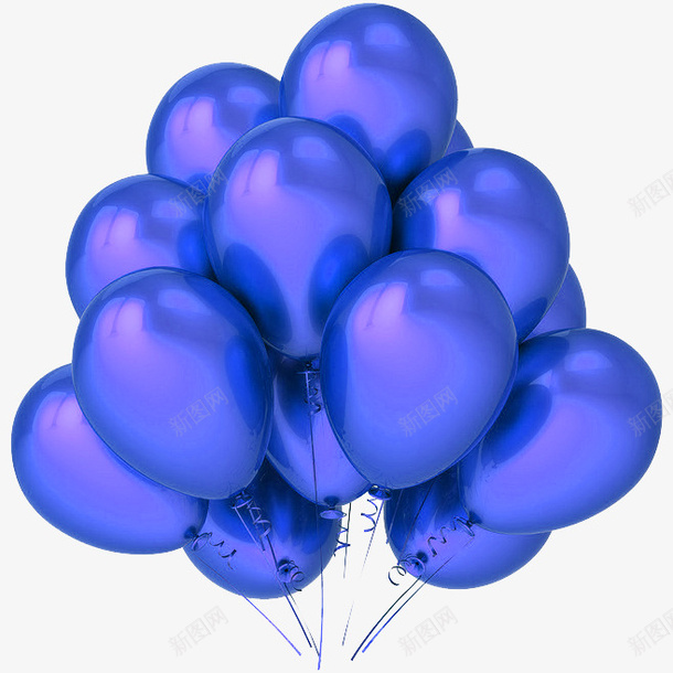 蓝色气球png免抠素材_新图网 https://ixintu.com 一团气球 气球 球 节日装饰 蓝色
