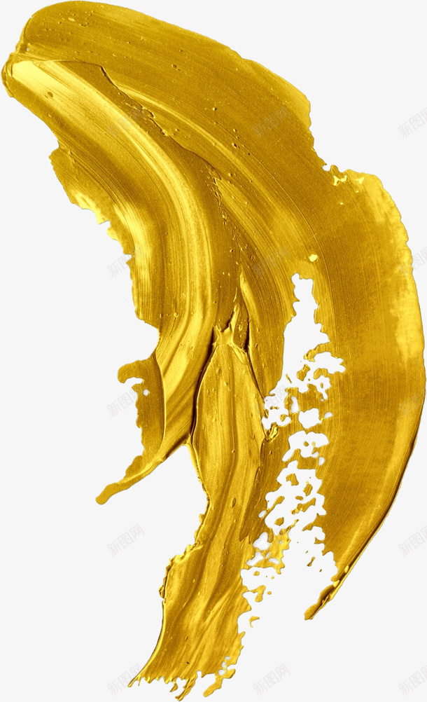 金色油漆笔刷png免抠素材_新图网 https://ixintu.com 油漆 笔刷 绘画 金色