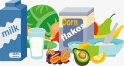 健康膳食金字塔牛奶水果健康蔬菜矢量图高清图片
